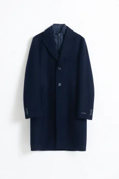 PuroEGO Sobretudos-Sobretudo com gola removível Azul