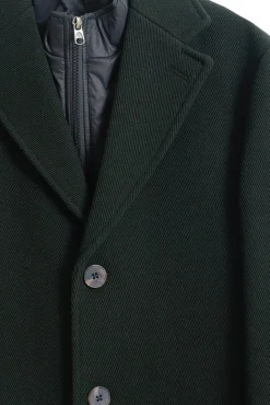 PuroEGO Sobretudos-Sobretudo com gola removível Verde