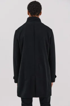 Cortefiel Sobretudos-Sobretudo com gola tira vistas removíveis Preto