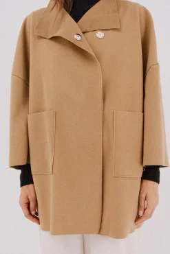 Cortefiel Casacos-Sobretudo com tecido leve Tostado