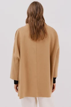 Cortefiel Casacos-Sobretudo com tecido leve Tostado