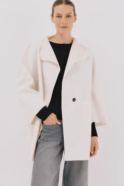 Cortefiel Casacos-Sobretudo com tecido leve Ecru