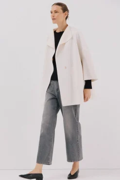 Cortefiel Casacos-Sobretudo com tecido leve Ecru