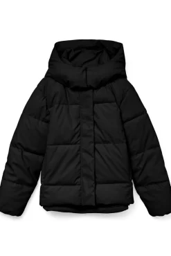 Vero Moda Casacos|Acolchoados E Agasalhos-Sobretudo curto acolchoado encerado Preto