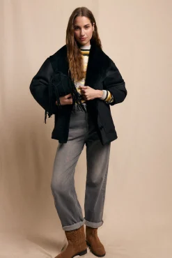 Slowlove Casacos-Sobretudo curto com efeito dupla face Preto