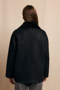 Slowlove Casacos-Sobretudo curto com efeito dupla face Preto