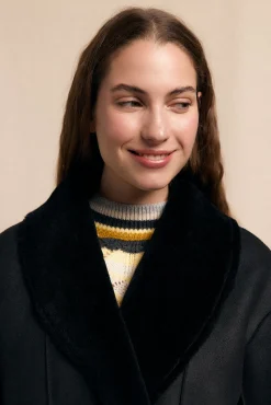 Slowlove Casacos-Sobretudo curto com efeito dupla face Preto