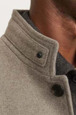 Jack & Jones Sobretudos-Sobretudo curto de lã com gola alta Tostado