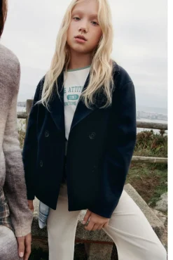 Springfield Kids Sobretudo-Sobretudo curto de pano para menina azul