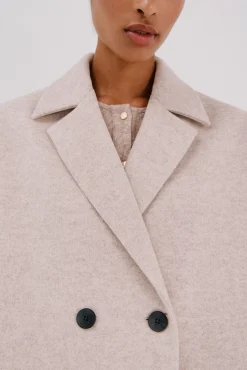 Cortefiel Casacos-Sobretudo curto desestruturado Ecru