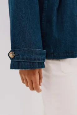 Cortefiel Gabardines|Sobretudos-sobretudo curto jeans Azul