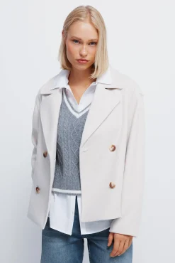 Springfield Casacos-Sobretudo curto trespassado bege