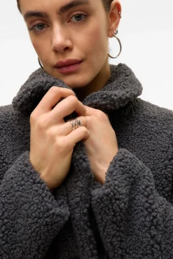 Vero Moda Casacos-Sobretudo de borrego Cinzento