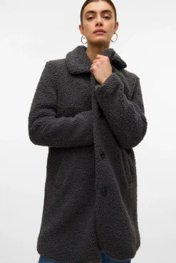 Vero Moda Casacos-Sobretudo de borrego Cinzento