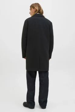 Jack & Jones Sobretudos-Sobretudo de gola italiana preto