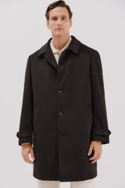 Cortefiel Sobretudos-Sobretudo de lã Castanho