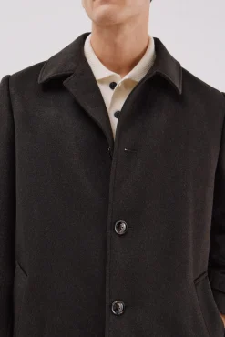 Cortefiel Sobretudos-Sobretudo de lã Castanho