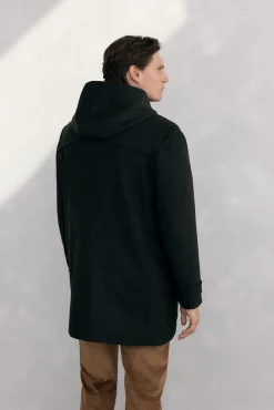 Pedro del Hierro Sobretudos-Sobretudo de lã com alamares Verde