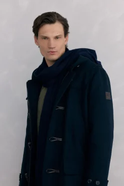 Pedro del Hierro Sobretudos-Sobretudo de lã com alamares Azul