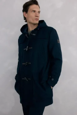 Pedro del Hierro Sobretudos-Sobretudo de lã com alamares Azul