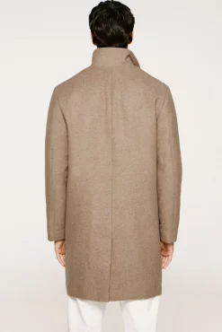 Selected Sobretudos-Sobretudo de lã com gola chaminé Cinzento