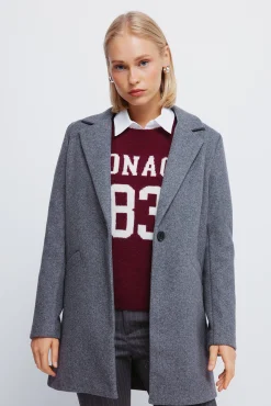 Springfield Casacos-Sobretudo de lapela de toque suave cinzento