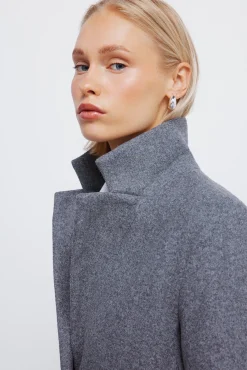 Springfield Casacos-Sobretudo de lapela de toque suave cinzento