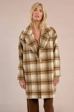 Molly Bracken Sobretudos|Casacos-Sobretudo de manga comprida com gola de lapela Tostado