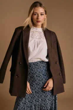 Polín Et Moi Sobretudos|Casacos-Sobretudo de pano Amaia Castanho