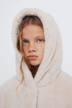 Springfield Kids Sobretudo-sobretudo de pele de menina castanho