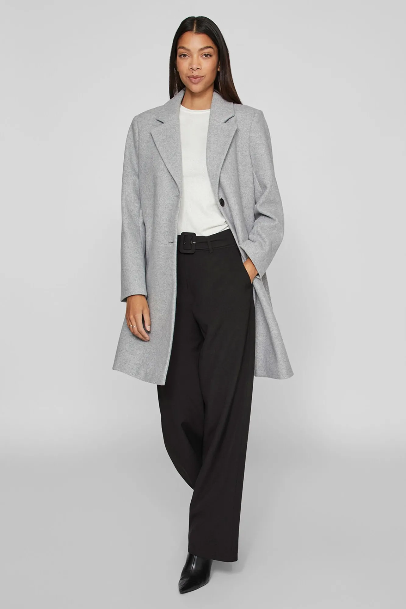 Vila Sobretudos|Casacos-Sobretudo de tecido com lapelas Cinzento