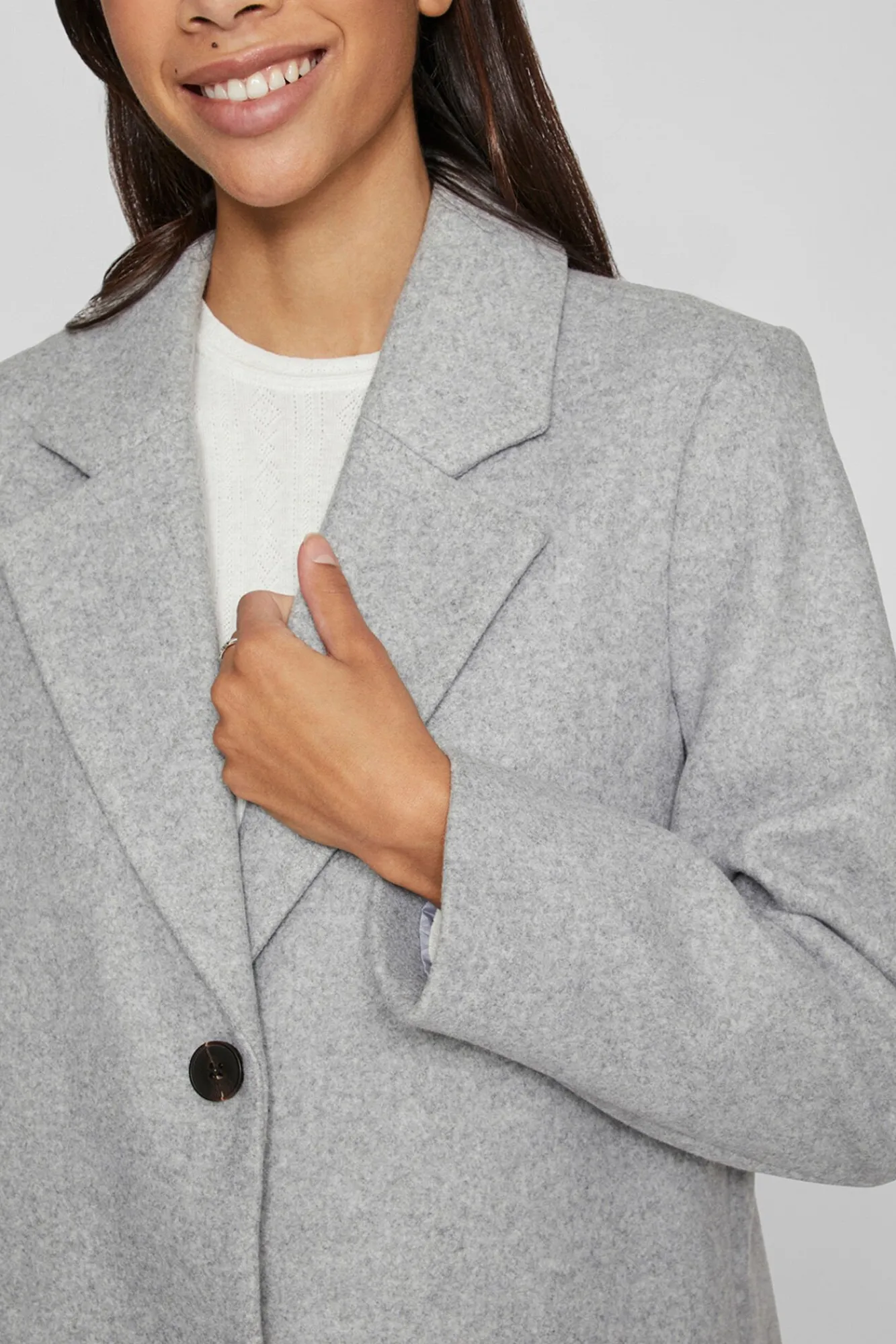 Vila Sobretudos|Casacos-Sobretudo de tecido com lapelas Cinzento