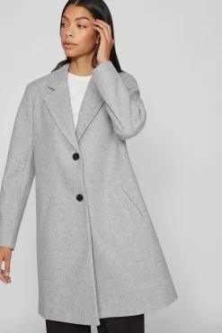 Vila Sobretudos|Casacos-Sobretudo de tecido com lapelas Cinzento