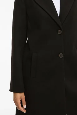 Vila Sobretudos|Casacos-Sobretudo de tecido com lapelas Preto