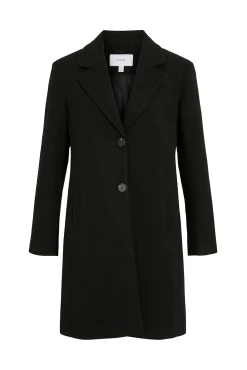 Vila Sobretudos|Casacos-Sobretudo de tecido com lapelas Preto