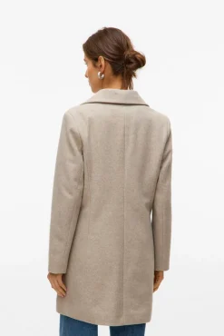 Vero Moda Sobretudos|Casacos-sobretudo de tecido midi Tostado