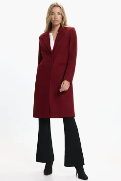 Vero Moda Sobretudos|Casacos-Sobretudo de tecido midi feminino Vermelho