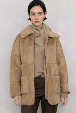 Pedro del Hierro Casacos-Sobretudo de texturas combinadas Beige