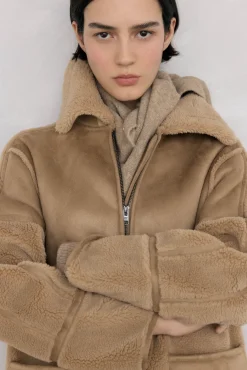 Pedro del Hierro Casacos-Sobretudo de texturas combinadas Beige