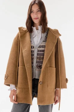 TFP by Tamara Falcó Casacos-Sobretudo dupla face com capuz Marrom