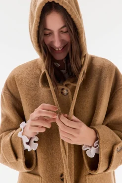 TFP by Tamara Falcó Casacos-Sobretudo dupla face com capuz Marrom