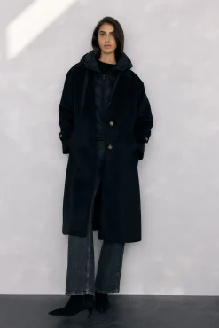 Pedro del Hierro Casacos-Sobretudo e colete interno Preto