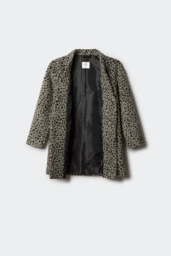 Springfield Kids Sobretudo-Sobretudo estampado animal para meninas cinzento