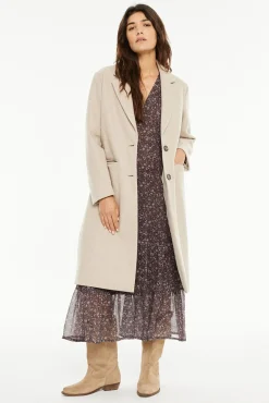 System Action Sobretudos|Casacos-Sobretudo longo com bolsos bege