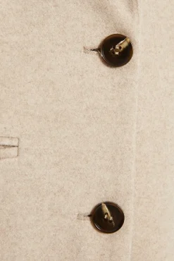 System Action Sobretudos|Casacos-Sobretudo longo com bolsos bege