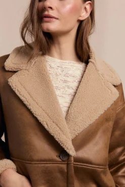 Slowlove Casacos-Sobretudo longo com efeito dupla face Tostado