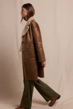 Slowlove Casacos-Sobretudo longo com efeito dupla face Tostado