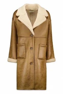 Slowlove Casacos-Sobretudo longo com efeito dupla face Tostado