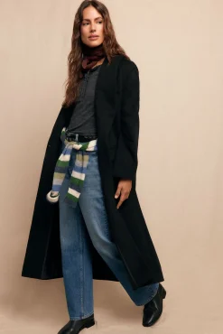 Slowlove Casacos-Sobretudo longo com gola xale Preto