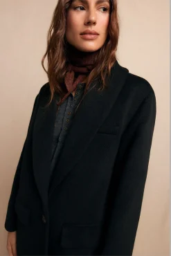 Slowlove Casacos-Sobretudo longo com gola xale Preto